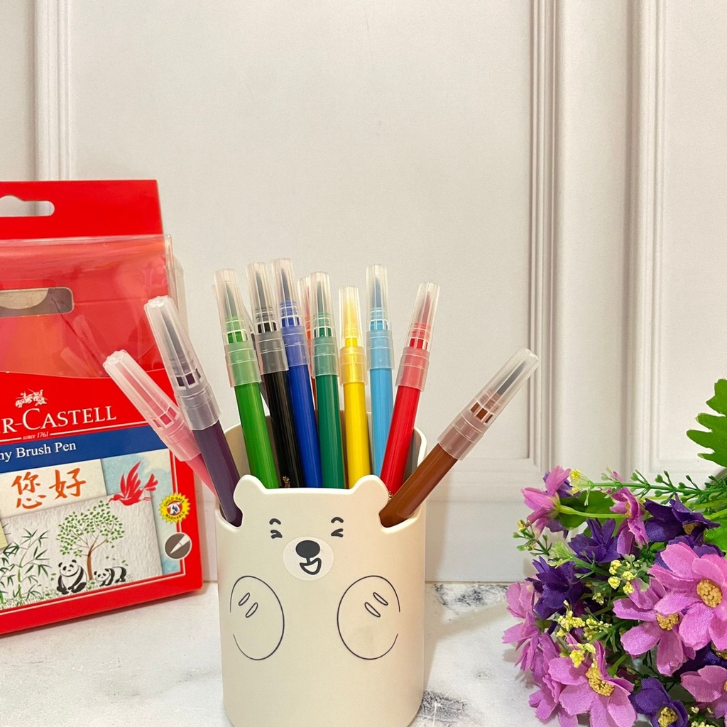 BRUSH PEN FABER CASTELL CALIGRAPHY 1 SET ISI 12 PCS WARNA BEST QUALITY PERLENGKAPAN MENULIS 1SET LENGKAP STATIONARY SEKOLAH DAN KANTOR PREMIUM QUALITY