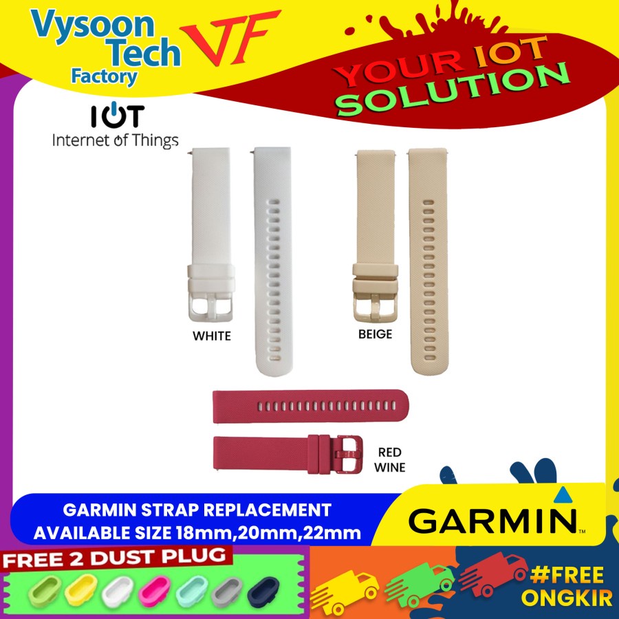 Strap Tali Jam Garmin Forerunner 255 255S FR 255 255S - Rubber Karet