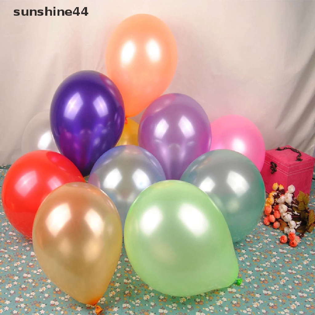 Sunshine 100pcs Balon LATEX Polos 10 &quot;Untuk Dekorasi Pesta Pernikahan / Ulang Tahun