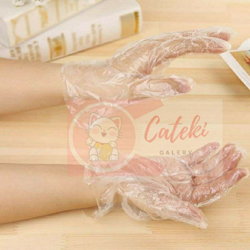 [CTK] PROMO SARUNG TANGAN PLASTIK BENING TRANSPARAN ISI 100 PCS SEKALI PAKAI DISPOSABLE PLASTIC GLOVES FOOD GRADE HAND MURAH