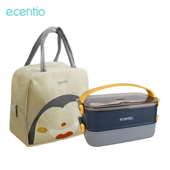 ecentio 1.2L lunch box/kotak makan+lunch bag set