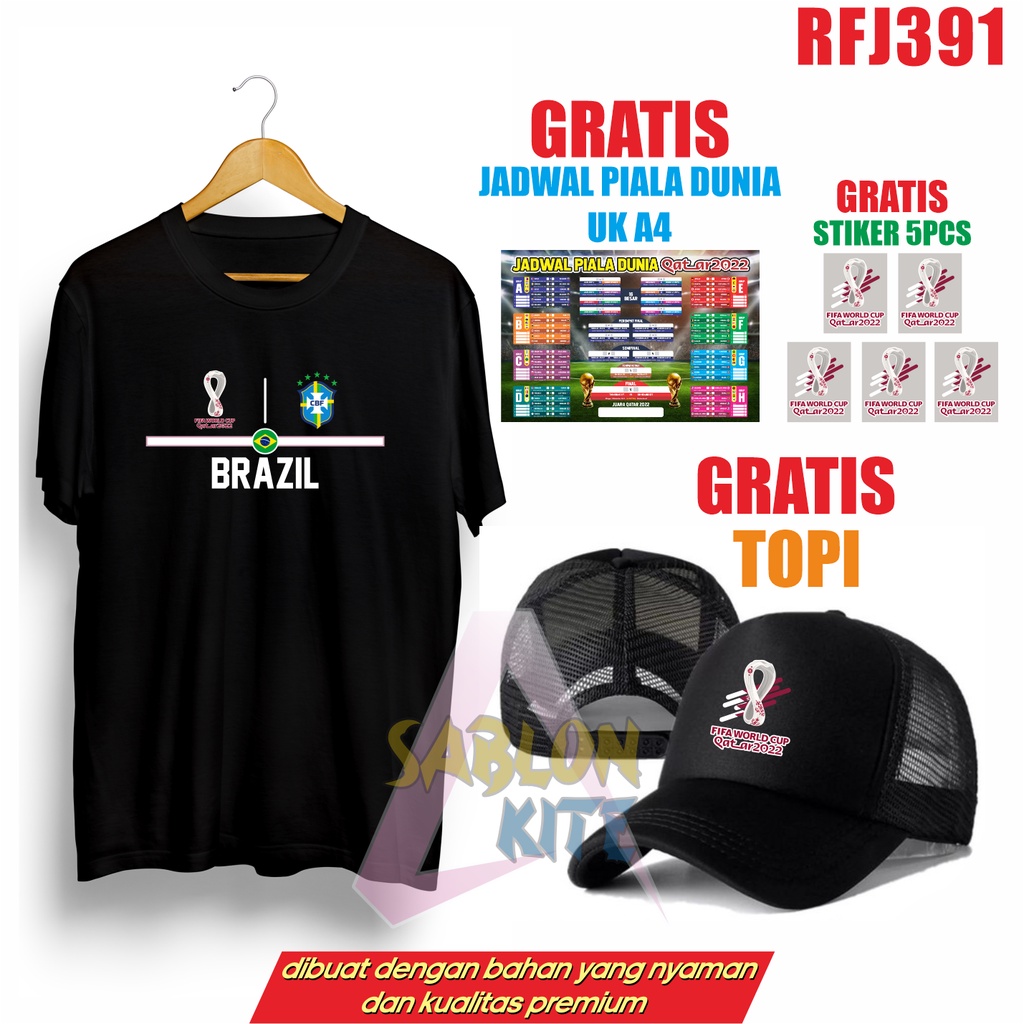 GRATIS TOPI STIKER JADWAL!!! KAOS PIALA DUNIA FRANCE DLL WORLD CUP QATAR 2022 RFJ391