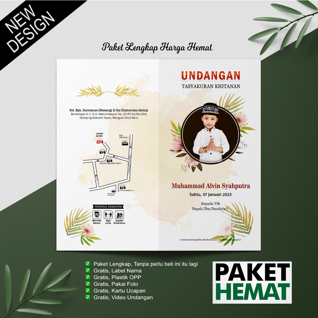 Kode BC01 Undangan Khitanan, Kitan, Sunatan, Gusaran