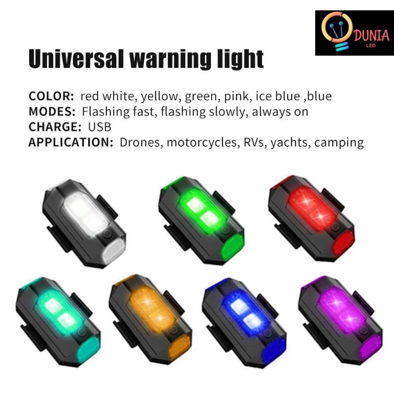 Strobo Lampu LED 7 Warna Universal Anti Tabrakan Untuk Mobil Motor