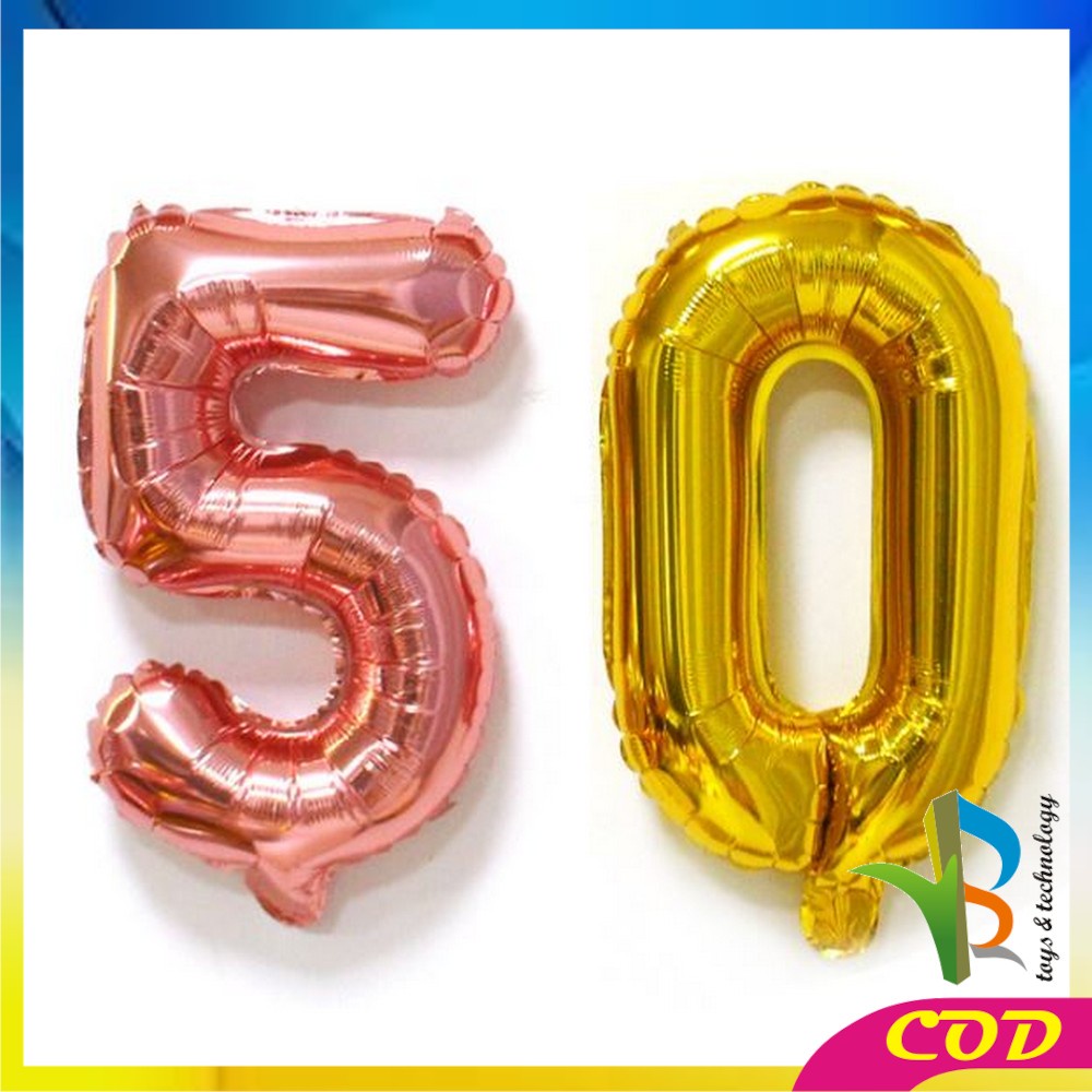 RB-C390 Balon Foil Huruf Gold A-Z Balon Foil Angka 0-9 / Ballon Foil Abjad Alphabet Angka Polos / Baloon Huruf Dan Angka Perlengkapan Ulang Tahun