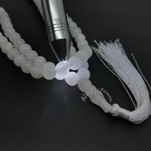 Tasbih Batu Giok Putih Asli 99 Butir - White Jade Original