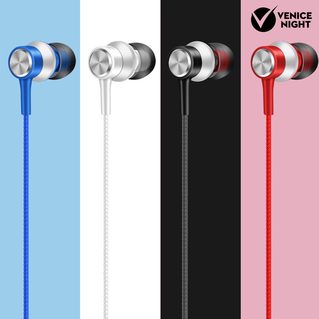 (VNEP) (Berkabel) HY-7 Earphone In-ear Heavy Bass Dual Drive 3.5mm Sport Gaming Headset dengan Mic untuk Ponsel