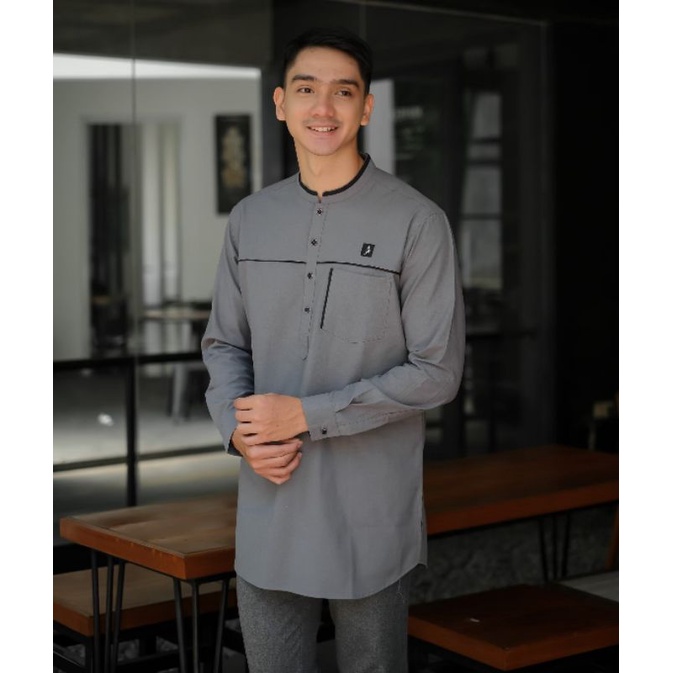KOKO KURTA PRIA LENGAN PANJANG WARNA PUTIH maroon hijau navy mocca ukuran M L XL