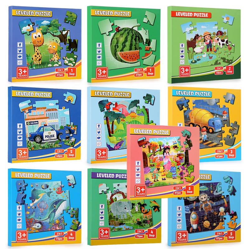 TweedyToys - Leveled Puzzle / Puzzle Buku 3 in 1 / Leveled Puzzle 5 Step / Mainan Anak Puzzle Magnet