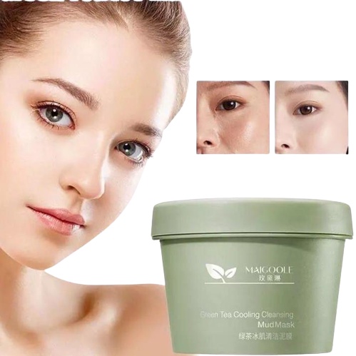 Masker es krim dan stick Organik Maigoole Green Tea Efektif Membersihkan Dan Mencerahkan Kulit Wajah Sampai Glowing