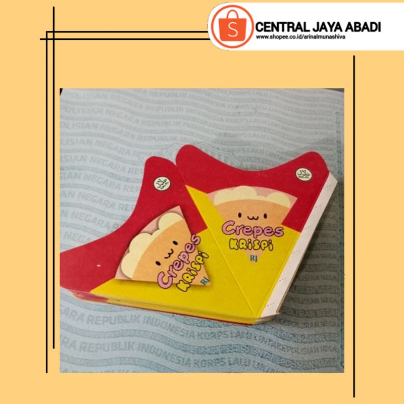 

100 LEMBAR KEMASAN CREPES PAPER CRAFT UKURAN 13 × 14,5 KERTAS LEKER CRISPY HIGH QUALITY BOX LEKKER WAFFLE CROFFLE PRODUK TERBARU SERI BARU | CENTRAL JAYA ABADI 823