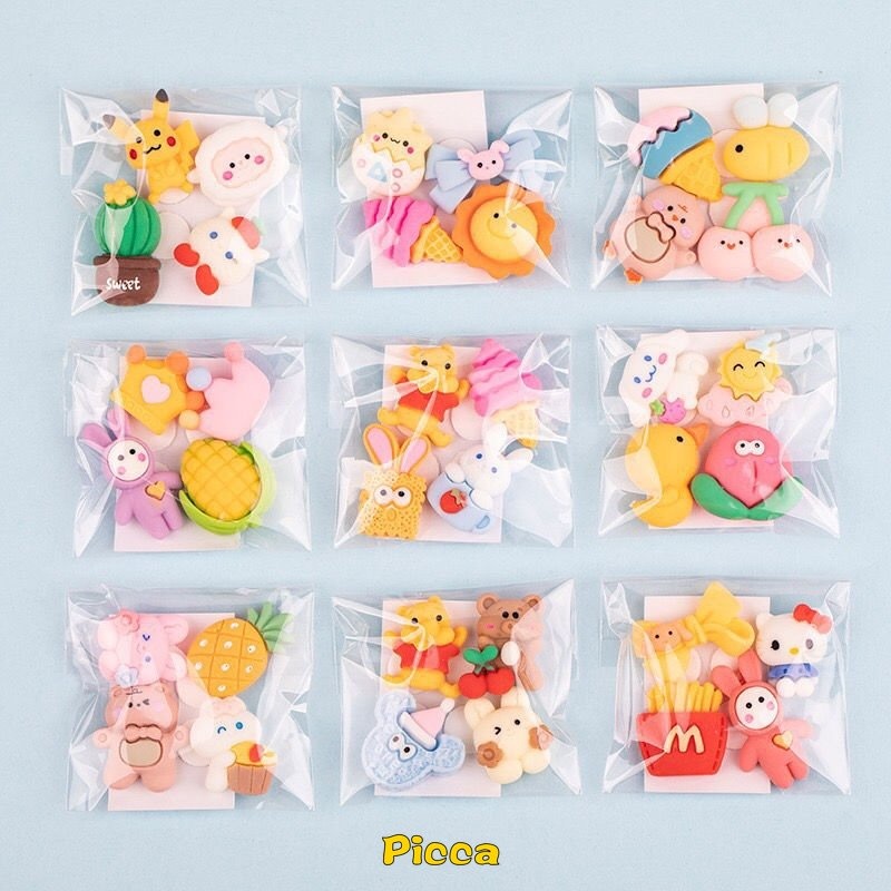 Ornamen Stiker Bentuk Kartun Boneka 3D Bahan Resin Untuk Dekorasi Case Handphone