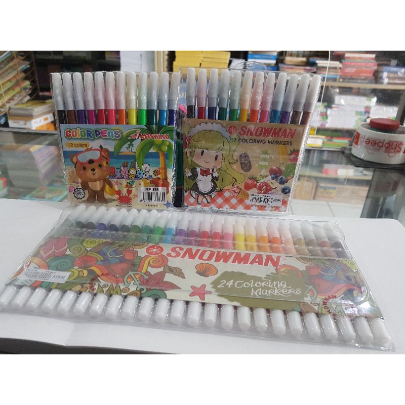 

Spidol Snowman / Montana 12 warna atau 24 warna.