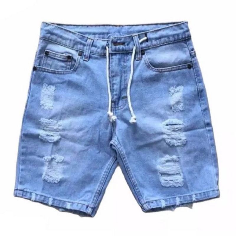Celana pendek pria,celana pendek jeans pria,celana jeans pendek pria,celana pendek sobek-sobek,celan
