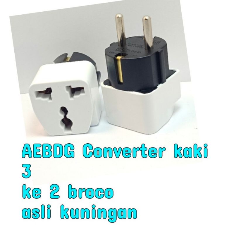 AEBDG Over Steker Adaptor 3 Kaki Travel Adapter ke 2 Universal (UK + US+ AU) / STEKER TRAVEL 3 LUBAN