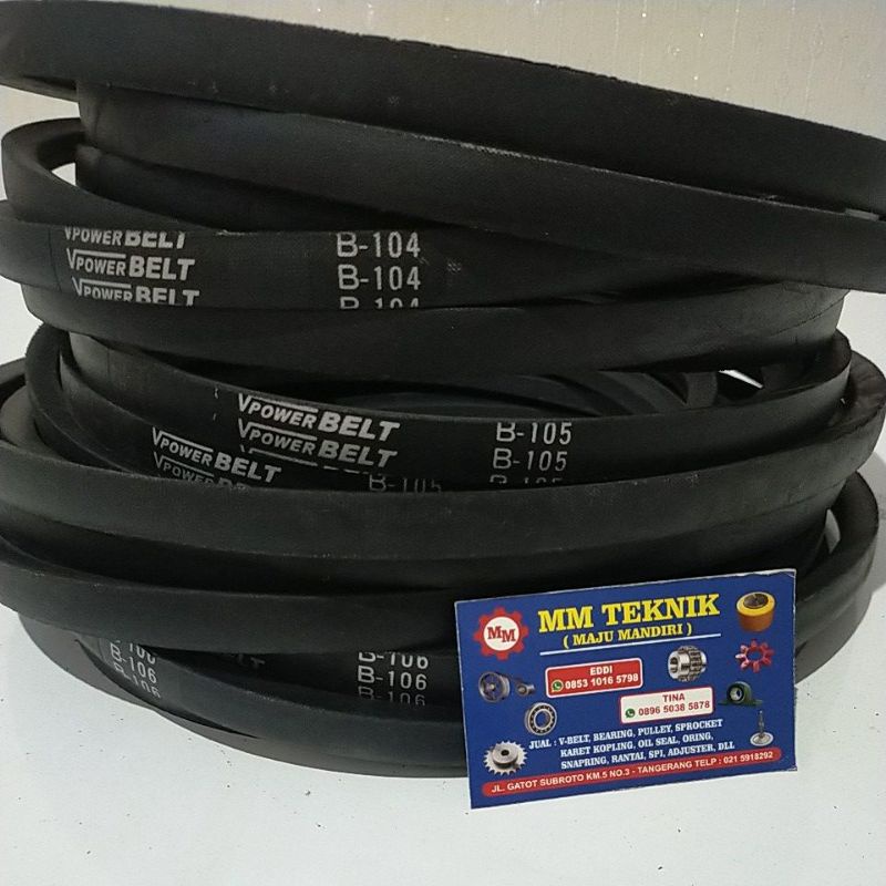 Vanbelt B104 B105 B106 Tali Ban Kipas Bando Mbi Mitsuboshi VPower Van Fan Belt B 104 105 106 V- V Pan Panbelt Fanbelt B-104 B-105 B-106