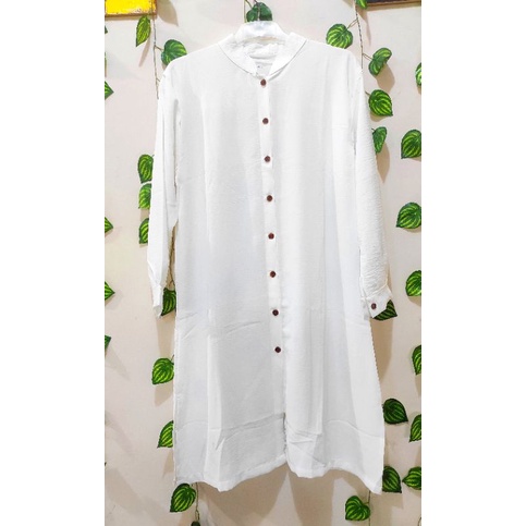 NL109 long tunik midi wanita kerah sanghai cringkle by angki