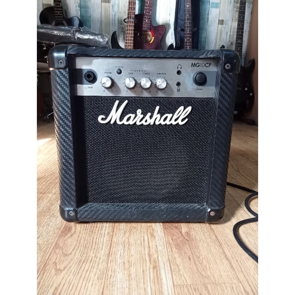 olshop banjarmasin-monitor gitar ampli marshal original MG10CF normal dan masih orisinil siap pakai