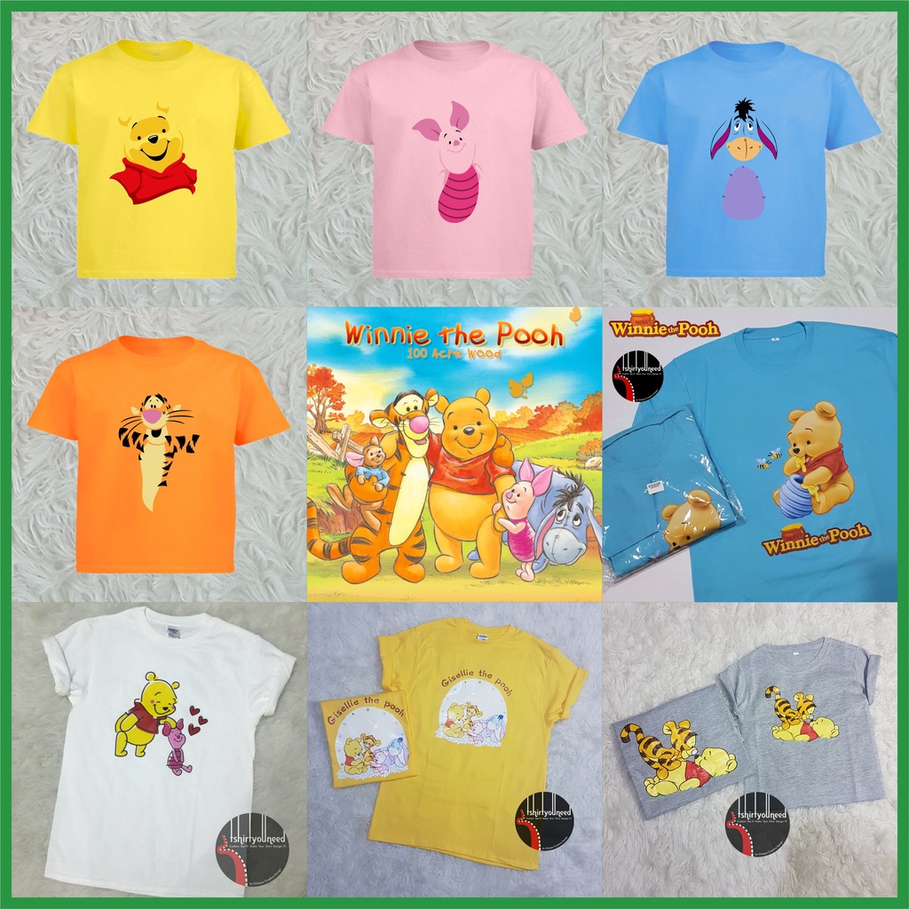 Kaos Anak Dewasa TYN Winnie The Pooh Tiger Piglet Eeyore