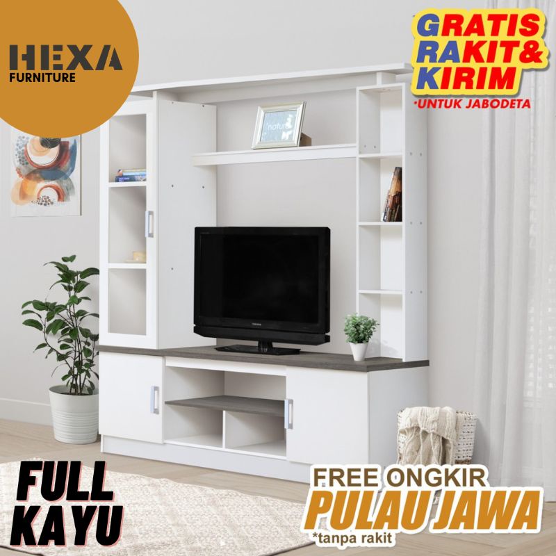 LEMARI TV FREE ONGKIR JAWA-Rak TV-Meja TV-Partisi Ruangan-Backdrop TV-Meja Tv Ikea-Rak Tv Minimalis-