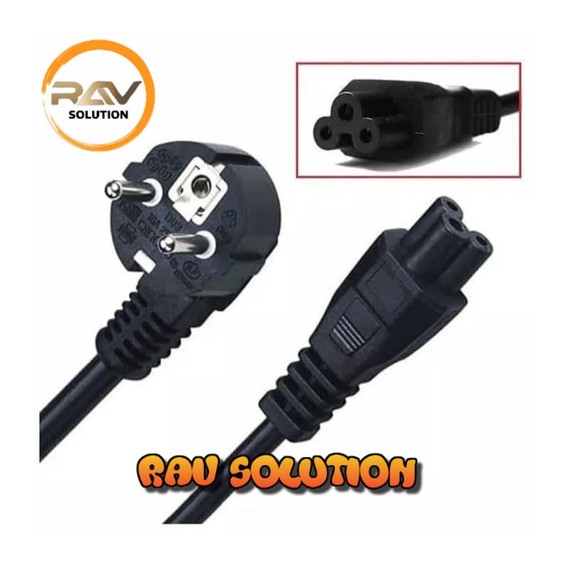 Kabel Power Laptop komputer 3 Pin EU Standard 1.8 meters  - RAV SOLUTION