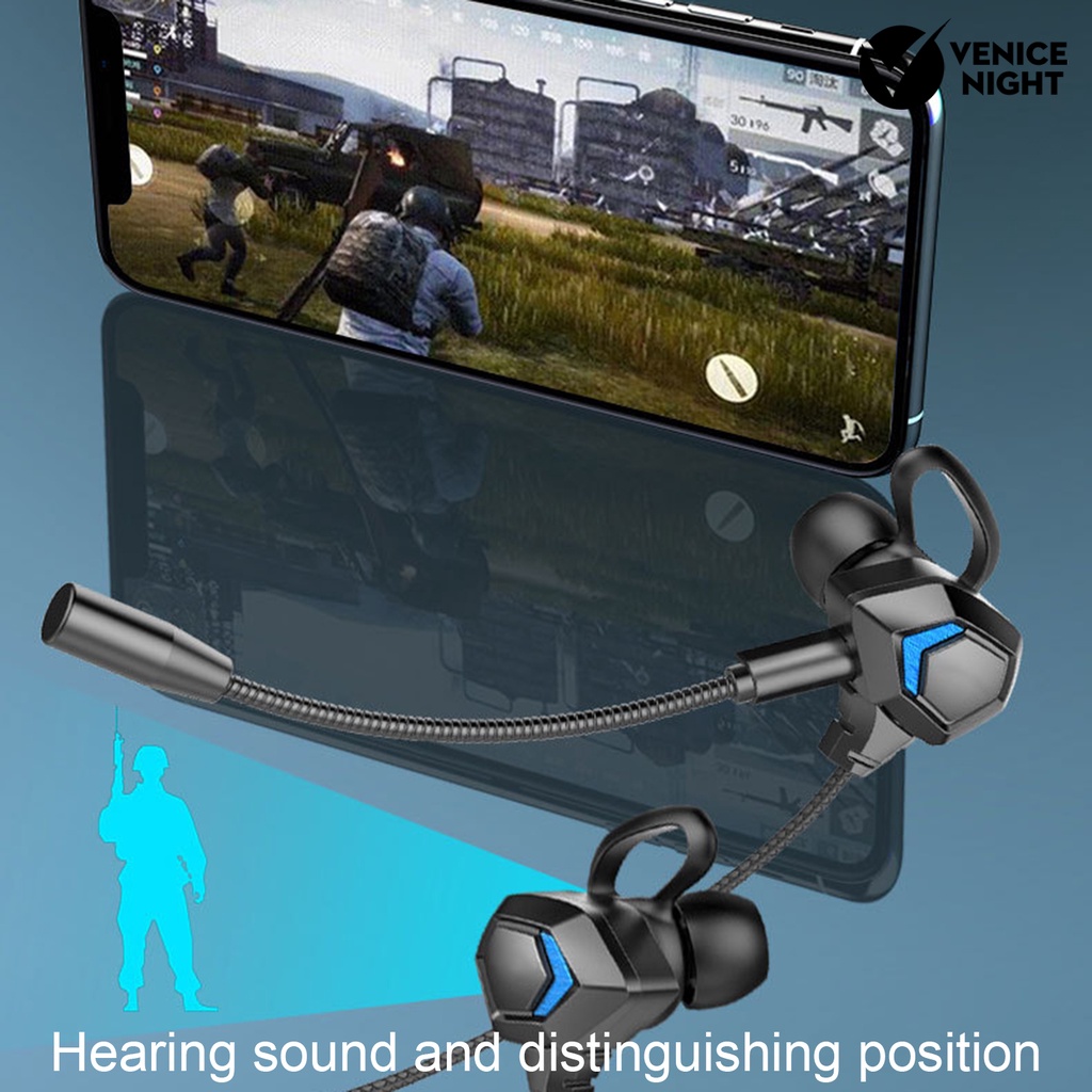 (VNEP) (Berkabel) Universal In-ear Gaming Earphone E-sports Karaoke Earplugs dengan Mikrofon