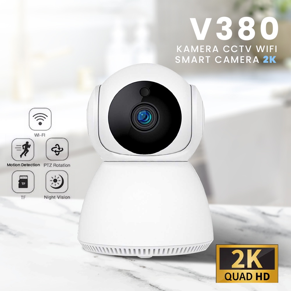 V380 Kamera CCTV WiFi PTZ Smart Camera 2K - Snowman-Q8 - White