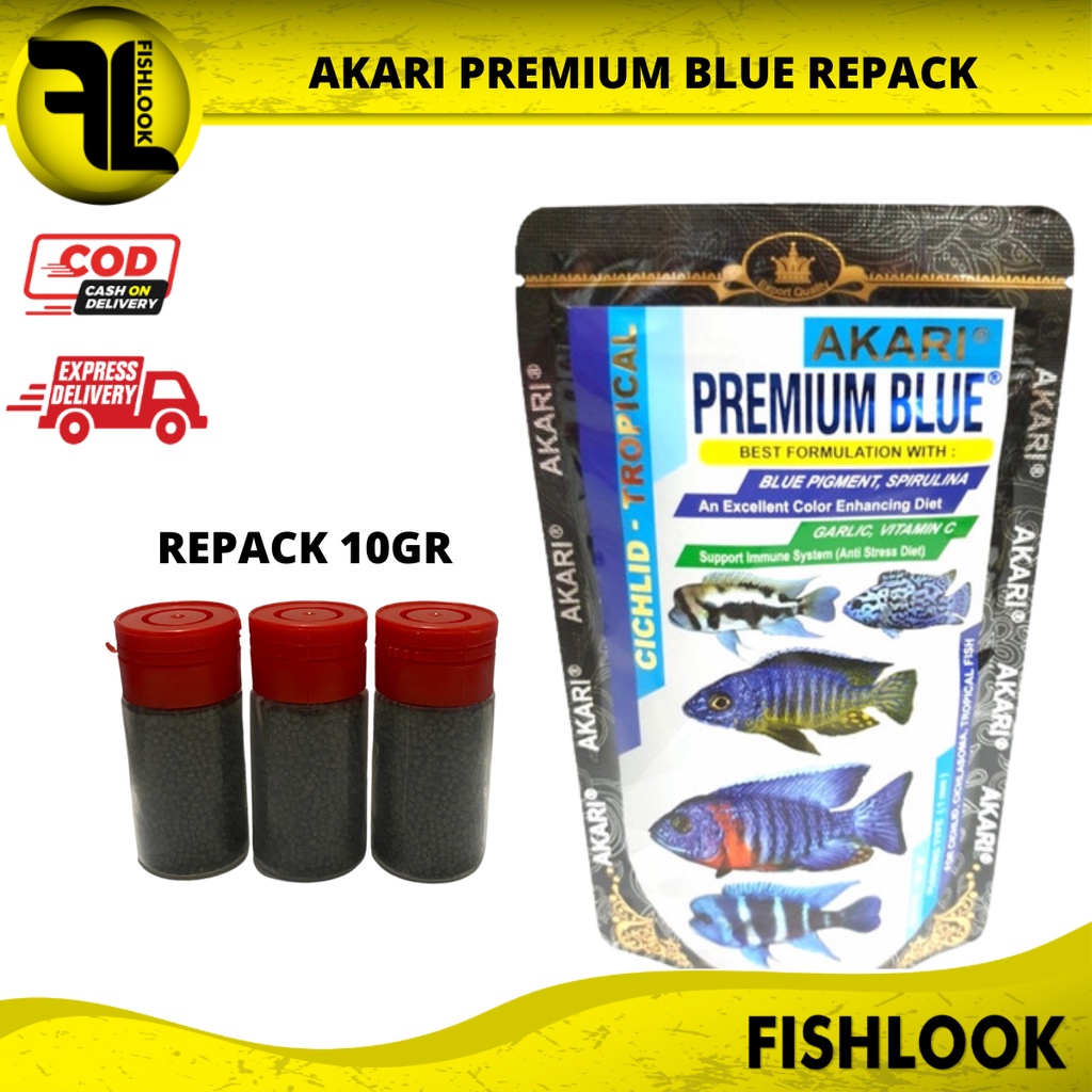 Pelet Akari Premium Blue Red Yellow Maxi Chichlid Repack 10gr