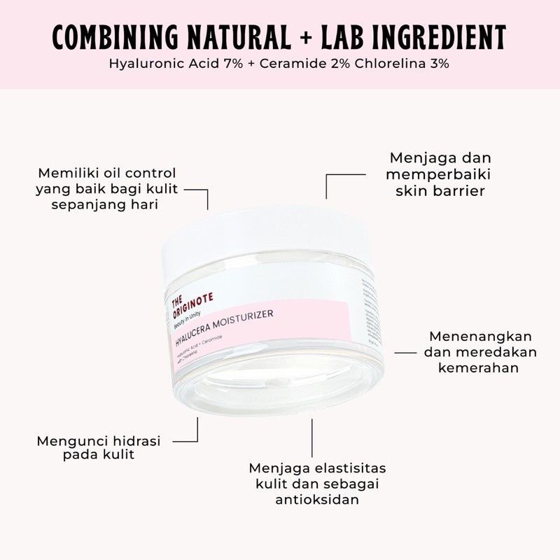 THE ORIGINOTE HYALUCERA MOISTURIZER GEL 50GR - PELEMBAB WAJAH MOIST THE ORIGINOTE BPOM ORIGINAL