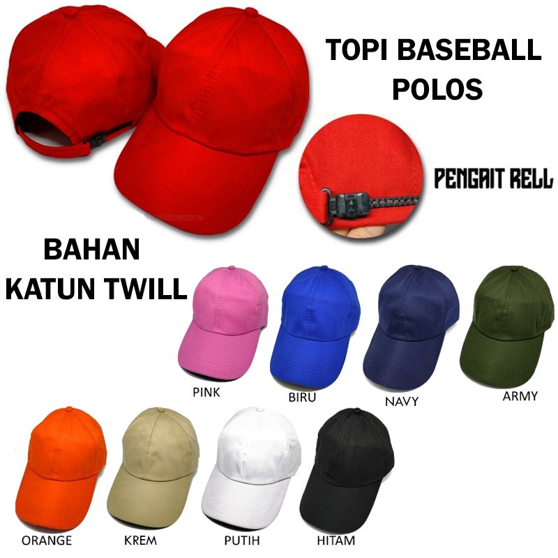 Topi Polos / Topi Pria Polos / Topi Wanita Polos / Topi Baseball Polos