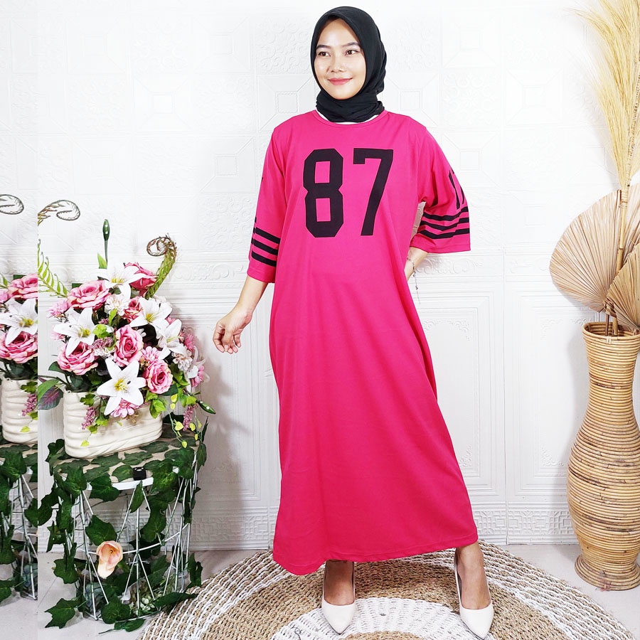 CARLINA LONG TUNIK DRESS 87 UNIGLO OVERSIZED FIT S TO JUMBO WANITA