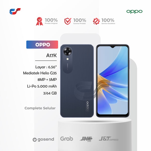 Oppo A17K 3/64GB - MediaTek Helio G35 - 5000mAH Garansi Resmi