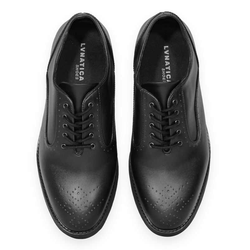 CERBERUS BLACK - Sepatu Pantofel Formal Oxford Pria Kerja Kantor Casual Sepatu Pantopel Hitam Tali Original