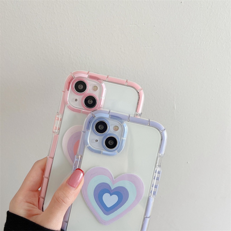 Bersinar Pada Malam Hari Bercahaya Soft Case untuk IPhone 14 Plus Xr Xs Max Ip Apple IPhone 11 12 13 14 Pro Max Wanita Lucu INS Cover Ungu Pink Lovely