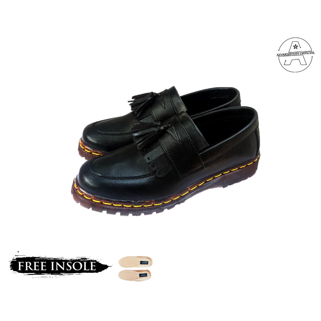 Alvarisstuff rey zr - sepatu penny loafer pria hitam original LOAFERSBOI BLACK