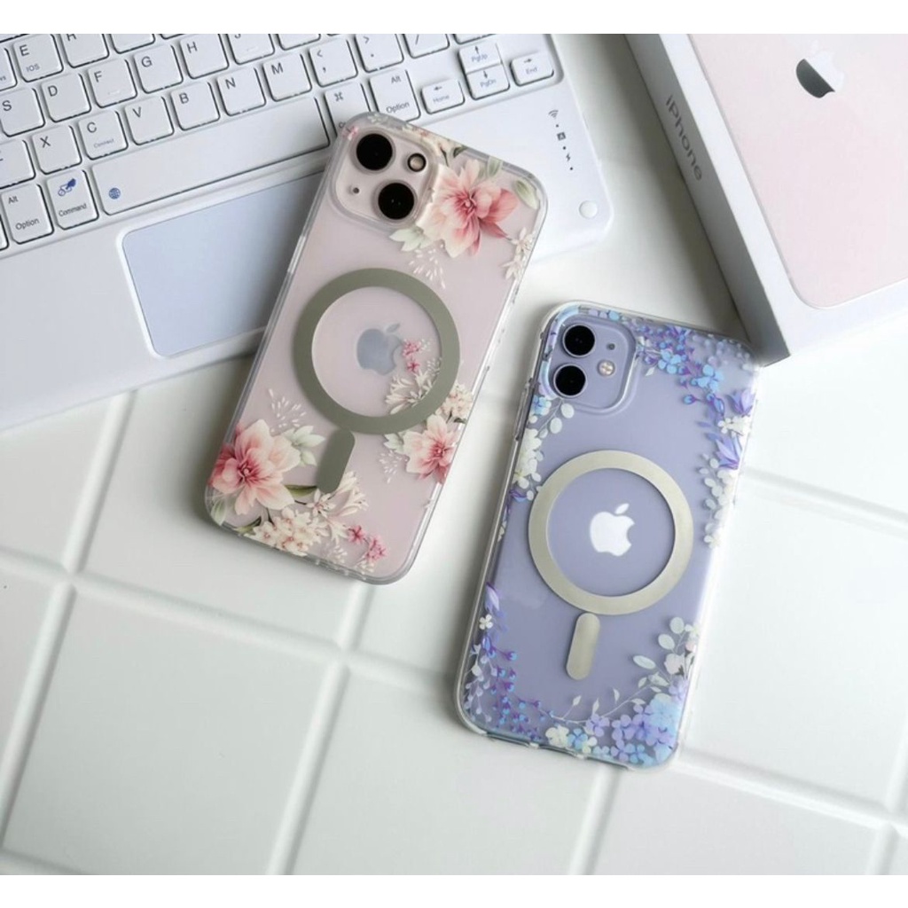 CASE FLOWER AIR MATTE MAGSAFE KOREAN DESIGN PREMIUM PRINT 14PROMAX 14PRO 14PLUS 14 13PROMAX 13PRO 13 12PROMAX 12PRO 12 11PROMAX 11PRO 11 ANTI SHOCK