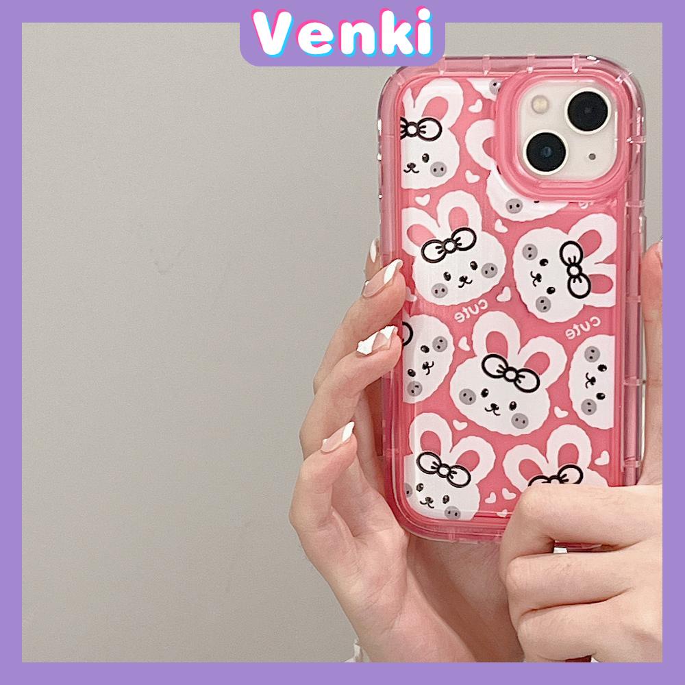 Case For iPhone 14 Pro Max TPU Soft Jelly Airbag Case Clear Cute Bunnies and Cats Stickers Case Camera Protection Shockproof For iPhone 14 13 12 11 Plus Pro Max 7 Plus X XR