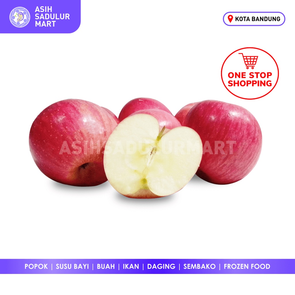 Apel Fuji Import 500gr / 1kg Pear Century / Jambu Merah &amp; Kristal / Pisang Cavendish / Apel Fuji Manis Buah Segar Bandung | Asih Sadulur Mart