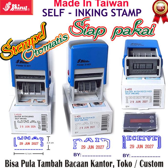 

STEMPEL OTOMATIS CAP SHINY LUNAS TANGGAL PAID RECEIVED KANTOR TOKO