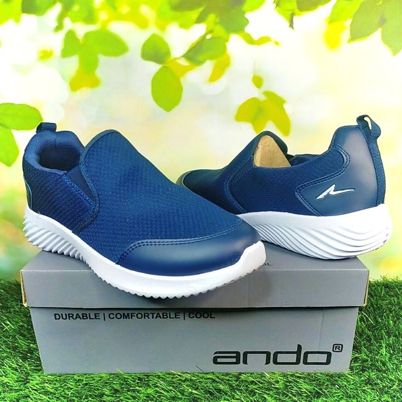 Sepatu Sneakers Ando Original Slip On Selop Pria Wanita