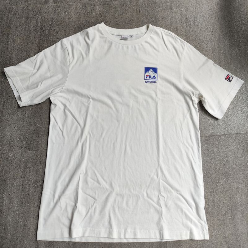 KAOS T-SHIRT FILA X OUTDOOR PRODUCTS EXPLORER GRAPHICS TEE OFF WHITE ORIGINAL USED