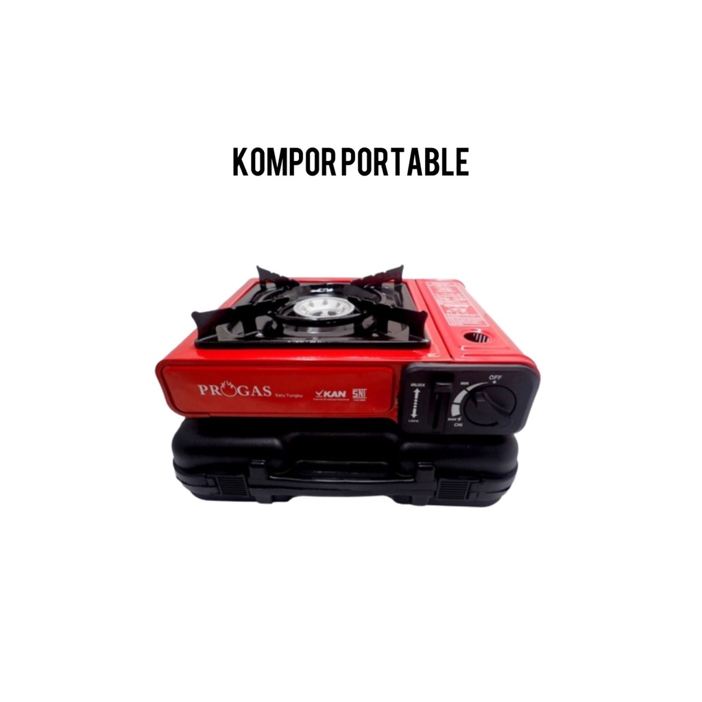 PROGAS KOMPOR PORTABLE 1 TUNGKU / Kompor portable multifungsi gas 3 kg dan gas kaleng / kompor camping serbaguna termurah dan terlaris