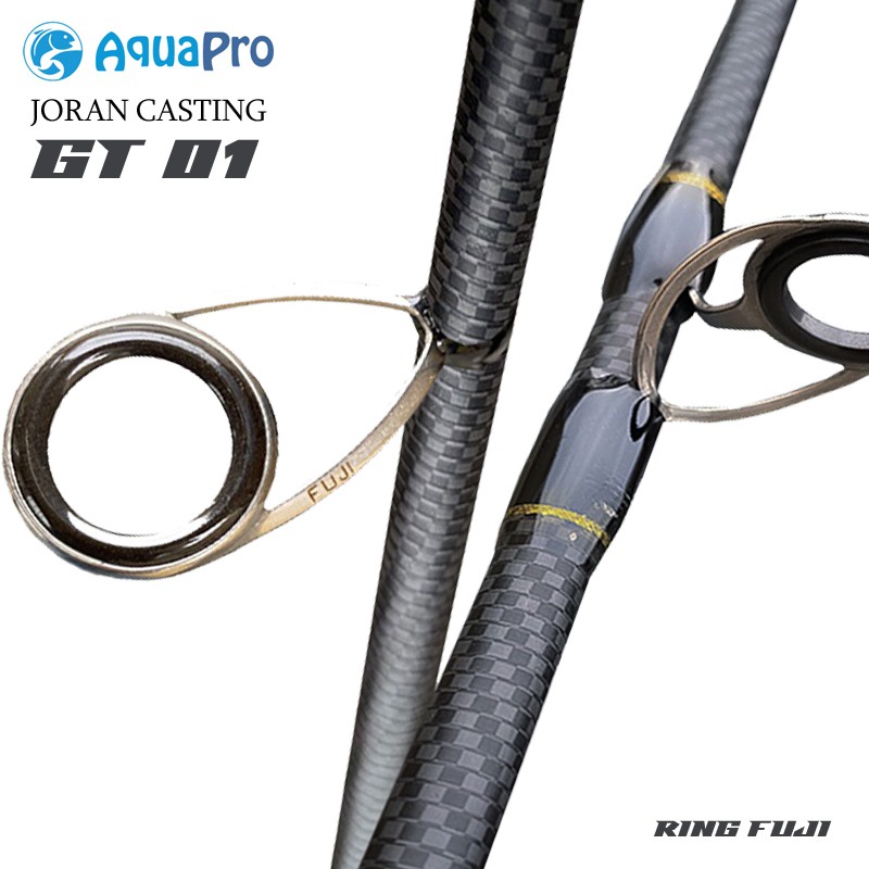 Joran Pancing GT01 Spinning BaitCasting Fishing Rod UL 1.65M dan ML 1.80M Bahan Carbon Fiber Black Red