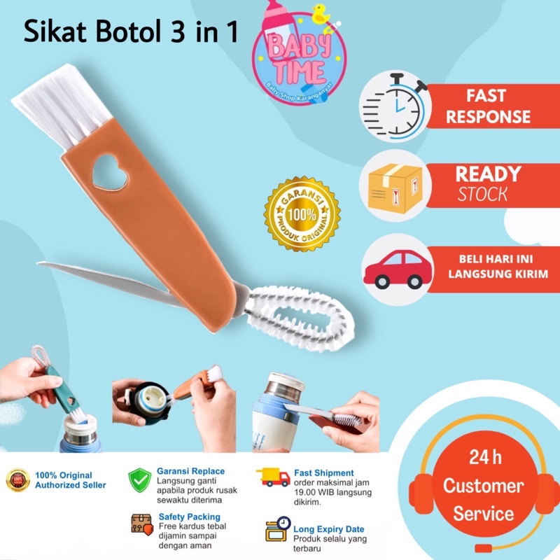 Sikat Dot Botol Susu Pembersih 3 In 1 Sikat Cuci Untuk Semua Jenis Cup Dan Sikat Tutup Botol Serbaguna