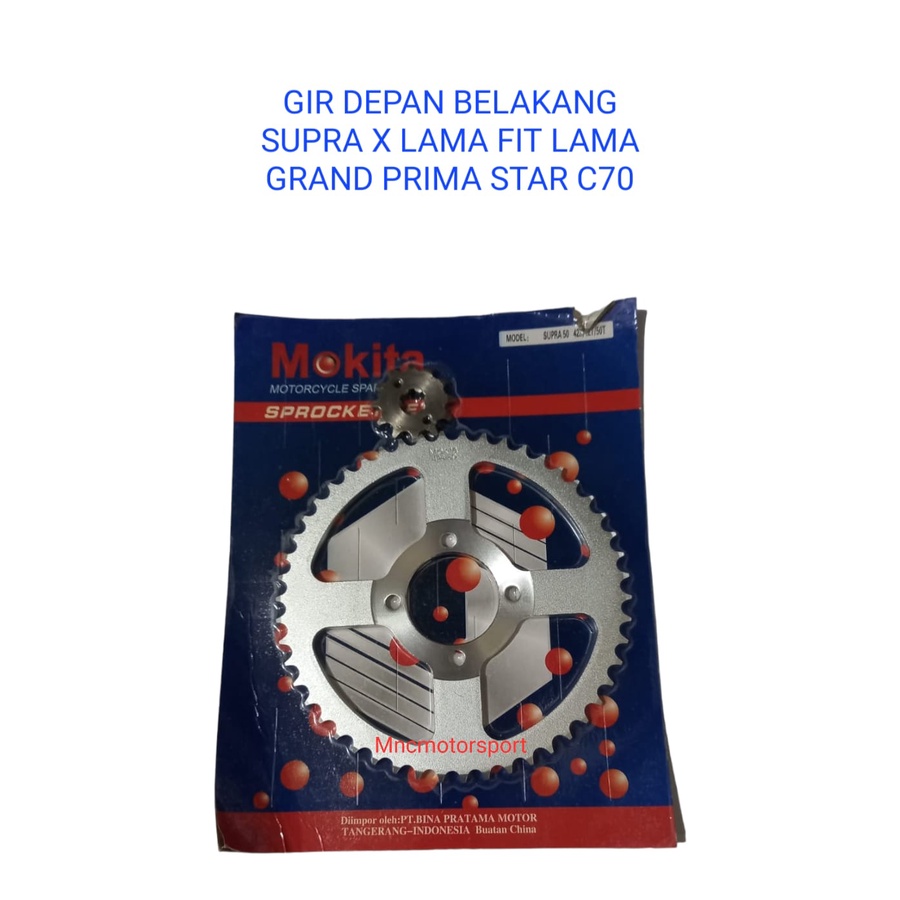 GEAR GIR DEPAN BELAKANG MOKITA 428 12 50 T SUPRA X LAMA FIT LAMA GRAND PRIMA