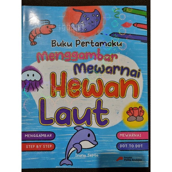 buku mewarnai paud/tk. menggambar mewarnai hewan laut untuk anak-anak