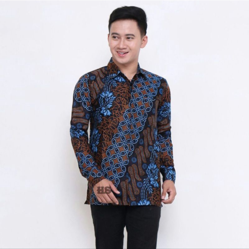 TERBARU Couple sweet || couple batik ayah dan anak cowok BATIK motif seno biru size M L XL XXL 3L 4L 5L