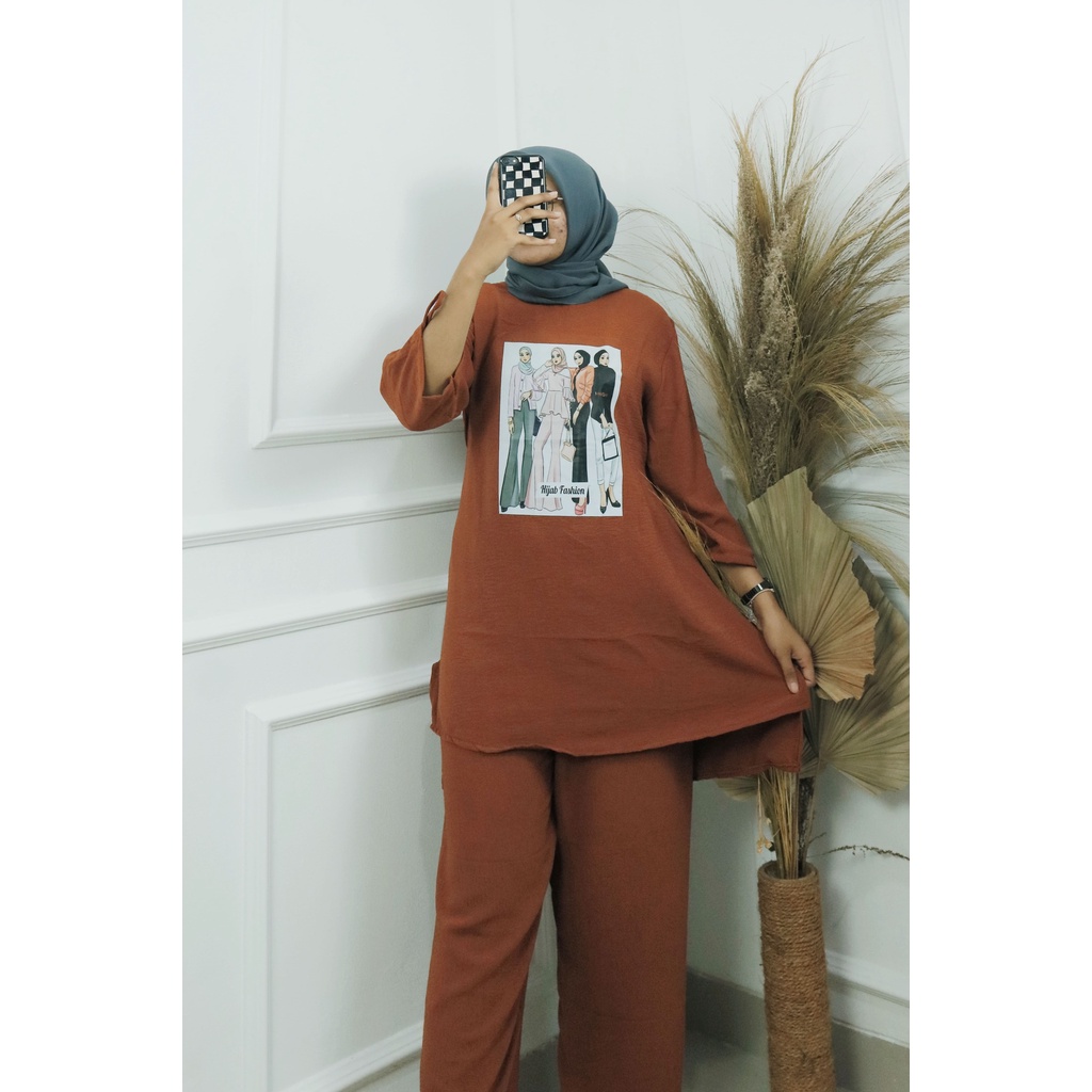 SETELAN WANITA ALIFA SET BAHAN CRINKLE AIRFLOW APLIKASI SABLON SIZE M L XL DAN XXL PB 70 - 90 CM SETELAN CRINKLE TERBARU 2023 KEKINIAN / ONE SET WANITA JUMBO / SETCEL WANITA KOREAN STYLE / SETELAN VIRAL KOREAN