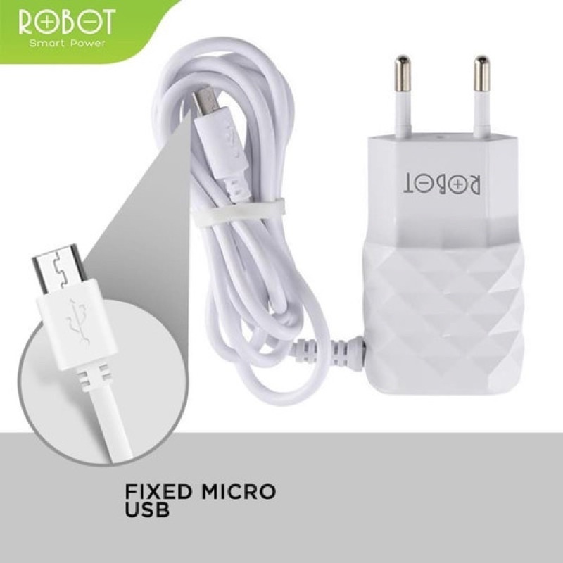 (ROBOT RK5) CHARGER MICRO USB + DUAL USB MOTIF DIAMOND 2.1A SMART PROTECTION