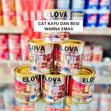 CAT EMAS / CAT KAYU DAN BESI / CAT MINYAK WARNA EMAS / ELOVA